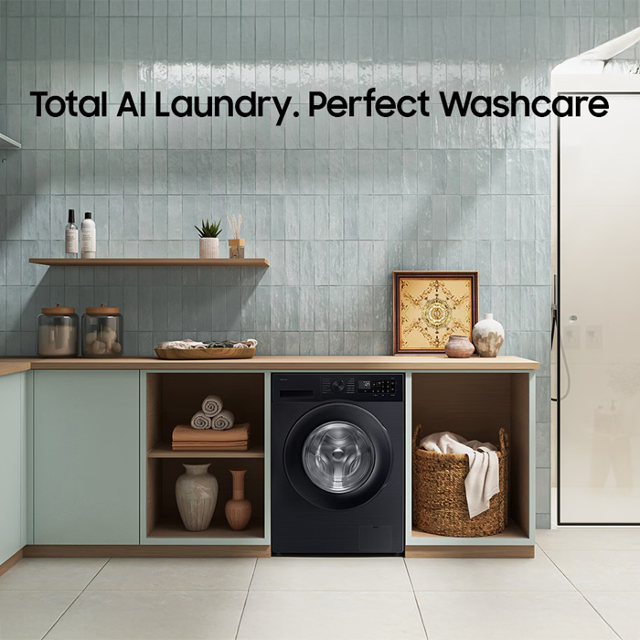 Samsung Mesin Cuci Front Loading Bespoke AI Washer Super Speed 10 kg (Putih) - WW10DG5U34AESE